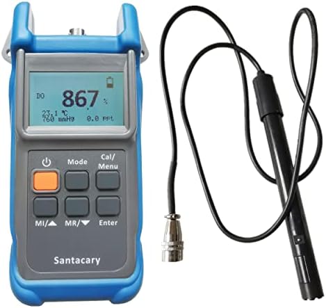 Portable Dissolved Oxygen DO Meter Handheld Water Quality Tester with 2 Point Manual Calibration, 0.0-50.0 mg/L, 0.1 mg/L Resolution