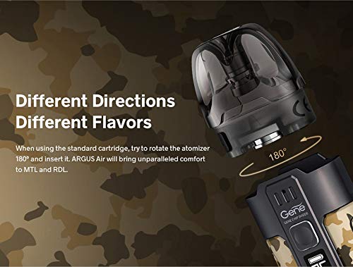 Kit original VOOPOO Argus Argus Air Pod Kit 25W Vapeur intégrée 900mAh avec bobines PnP Pod System E Cigarette Type C 3.8ml Cartouche Vaporisateur pour capsules de 3.8ml - Image 6