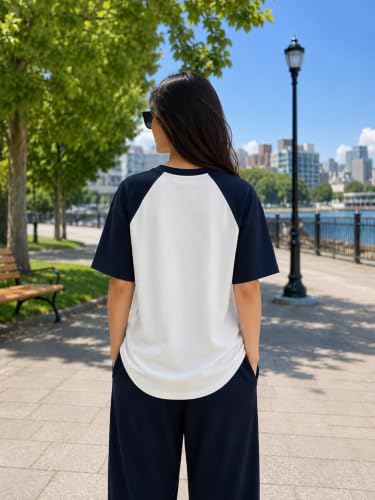 Image of ColorChakra Cotton Oversized Tshirt for Womens Down Shoulder Loose fit t-Shirt Women Baggy Style Oversize t-Shirt Korean fit