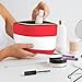SamLng Gold Leather Travel Toiletry Bag – Austrian flag Print Cosmetic Makeup Organizer Pouch, Portable Storage Bag with Zipper
