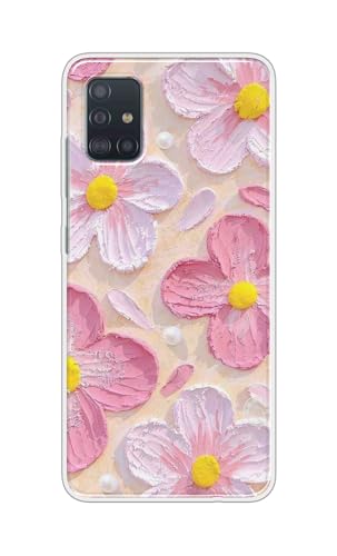 Image of COBERTA Printed Back Cover for Samsung Galaxy A51 Back Cover Case - Pastel Pink Flowers Floral for Girls Stylish Design D16689