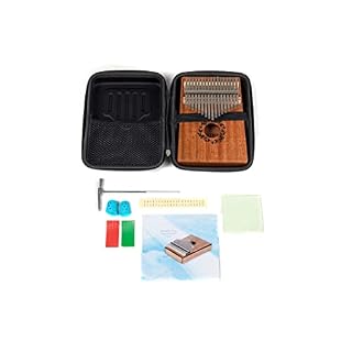 GEWA Kalimba piano à pouces acajou, motifs d’anches, 17 anches en acier, accordable, sacoche, maillet inclus, mode d… - Les Beatles, Paul McCartney, John Lennon, RIngo Starr, George Harrison