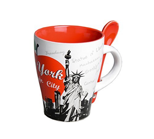 Mug M10 Big Apple Ceramic White/Red 9 x 11 x 6 cm