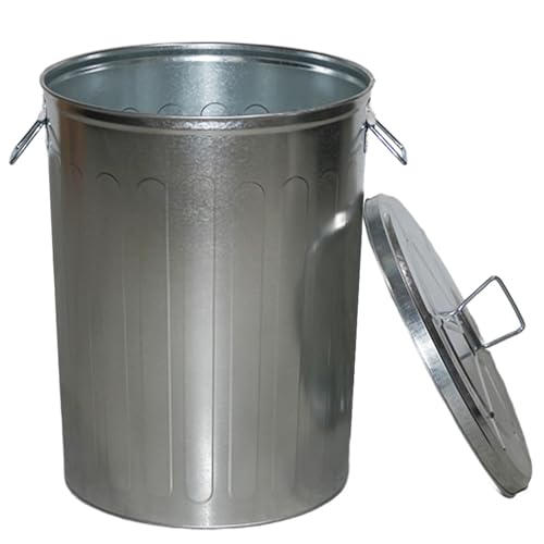 Caneca de Basura Metálica Exterior 20 Galones Plateada