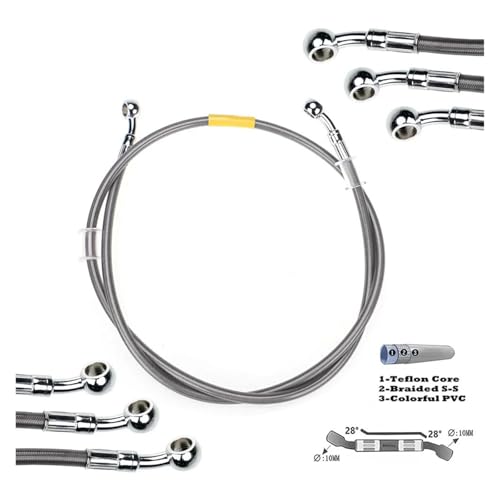 Manguera de freno hidráulico de 220cm con banjo de 10 mm y 28 grados para moto
