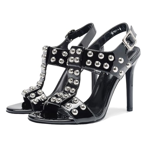 Womens Sparkly Beaded Open Toe Stiletto Sandals Ankle Strap Nightclub Party Wedding Shoes3