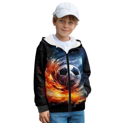 Kids Boys Fleece Hoodie Full Zipper Sweatshirts Soft Warm Fleece Jackets Coat Long Sleeve Athletic Jacket Activewear2