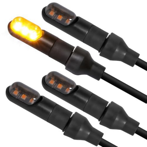 evermotor Intermitentes Moto LED 12V, Homologación E, Ámbar, 4 Unidades