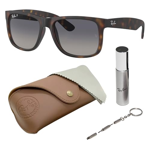 Image of Ray-Ban RB4165 JUSTIN CLASSIC Square Shaped Sunglasses for Men with Official RAYBAN Eyewear Kit
