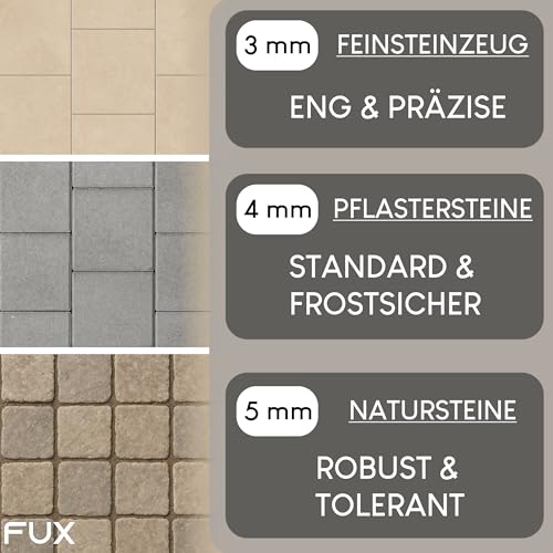 Fugenkreuz Terrassenplatten 50 Stück - 3mm - 15mm Höhe - Abstandshalter Kunststoff mit Sollbruchstelle - UV- & witterungsbeständig