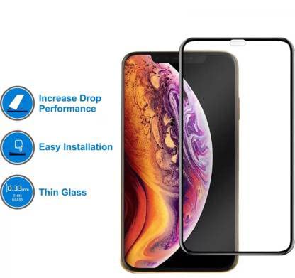 Image of Tempered Glass Screen Protector Compatible for Name with Edge to Edge Coverage and Easy Installation Kit, Pack of 1, Black (iPhone XS MAX /11 PRO MAX)