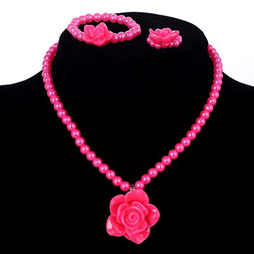 Pearl Pendant Necklace Bracelet Ring Set (10085s)