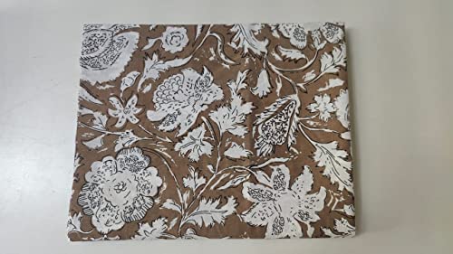 Image of Floral Printed Cotton Fabric Cloth Hand Block Print Fabric Women Material Running Jaipuri Hand Block Printed Women Dress Material Kurtis Natural 44 inch Inches Width 2.5 Meter (Pattern 6)