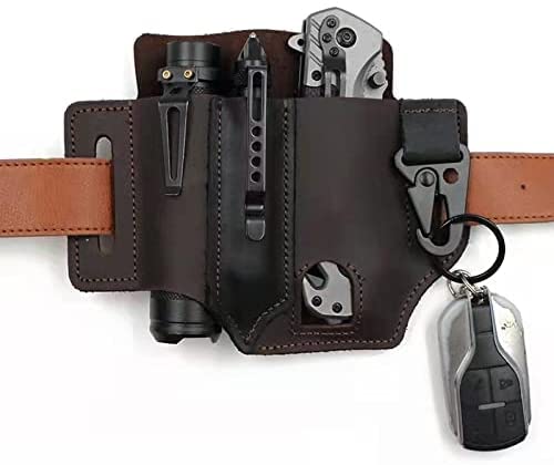 Bainha multiferramenta para cinto, organizador de bolso Lether EDC para homens, bainha Lethermn com