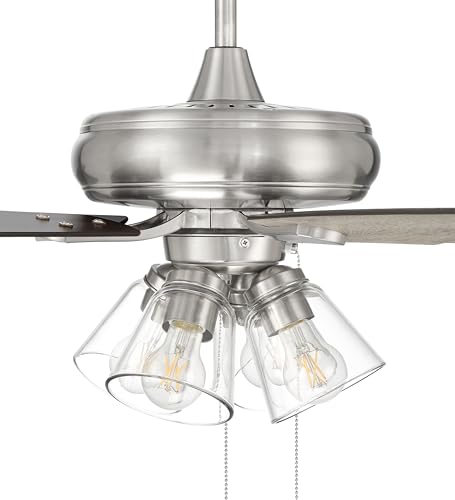 Craftmade ECF104BNK5-DWWLN 52 Inch Eos 4 Light Ceiling Fan In Brushed Polished Nickel Finish With Reversible Driftwood/Walnut Blades thumb #4