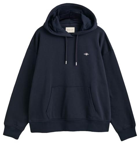 Gant Damen Shield Hoodie Kapuzenpullover, Evening Blue, M EU