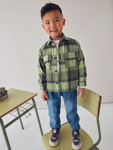 Mayoral Checked Overshirt for Boys Olive4