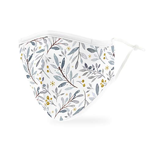 Weddingstar 3-Ply Adult Winter Washable Cloth Face Mask Reusable and Adjustable with Filter Pocket – Winter Foliage