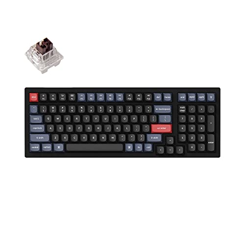 Image of Keychron K4 Pro QMK /VIA Wireless Mechanical Keyboard /Fully Assembled (Hot-Swappable) / White Backlight K Pro Brown /Black