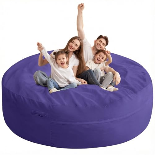 Image of HABUTWAY XX-Large Bean Bag Chair: Giant 7' Memory Foam Furniture Bean Bag Chairs for Adults with Microfiber Cover 7Ft (Purple)