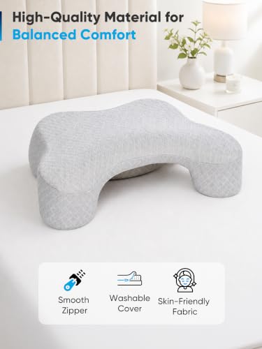 Image of FOVERA Side Sleeper Pillow with Arm Hole - Shoulder Relief Memory Foam Pillow for Neck & Shoulder Pain, Ergonomic Arm Support Pillow for Side, Back & Stomach Sleepers (Dual Color)