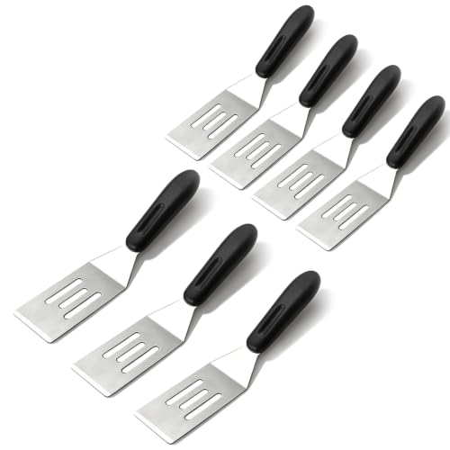 Image of 【7 Pack】Small Metal Spatula,Mini Spatula for Flipping, Cooking and Baking,Stainless Steel Brownie Spatula with Non-Slip Handle for kitchen Use (7)