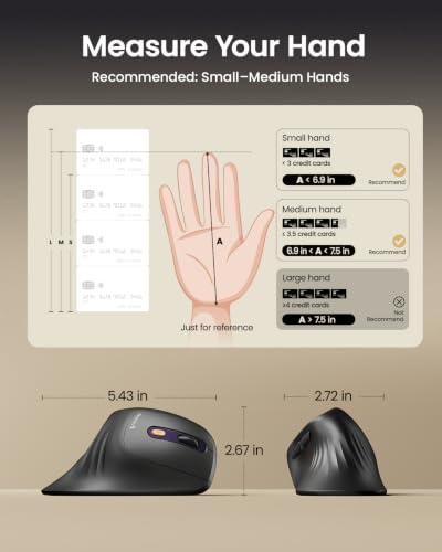 Image of ProtoArc EM11 NL Wireless Ergonomic Mouse, Rechargeable, Black Purple