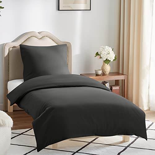 WAVVE Funda para Edredón 135x200 cm 1pc con Funda para Almohada 80x80 cm 1pc, Juego de Funda Nórdica de Microfibra (Gris Plateado)