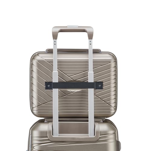 Four-Piece Trolley Case PP Material Family Suitcase Aluminum Trolley Mute Universal Wheels Double-Layer Explosion-Proof Zipper TSA Customs Lock 14 Inch + 20 Inch + 24 Inch + 28 Inch,Gold2