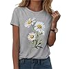 Women's t-Shirts Sunflower Shirts Vintage Flower Graphic Tees Shirts Inspirational Tees Casual Shirt Tops Womans Tops (Light Gray, XL) #1