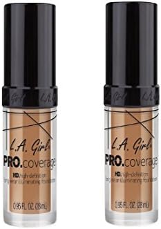 PACK OF 2 L.A. Girl Pro Coverage Liquid Foundation, Beige