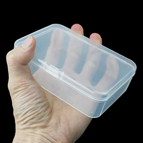 Image of 8 Pack Rectangular Clear Plastic Storage Containers | Hinged Lid, For Beads and Small Craft Items, 4.92 x 3.35 x 1.38 inch