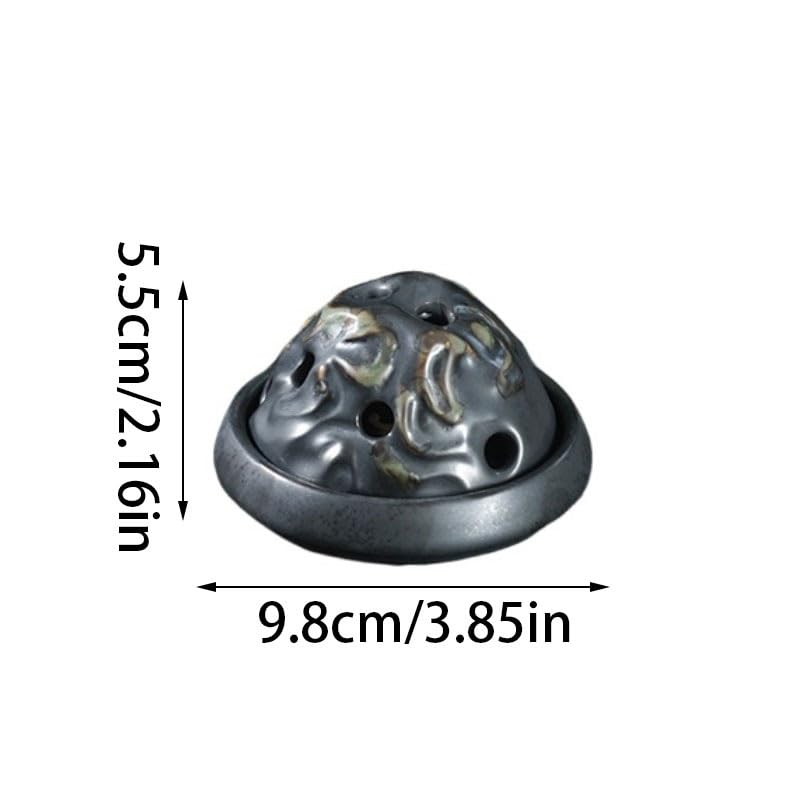 Quemador de Incienso Quemador de Incienso de sándalo de Estilo Chino, Adornos creativos de cerámica for Escritorio, Quemador de Incienso Interior con Tapa Quemador de Incienso en Cascada(B)