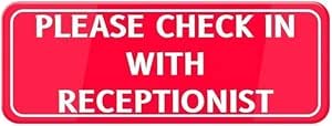 Amazon.com: Acrylic Please Check in with Receptionist Door Sign for ...