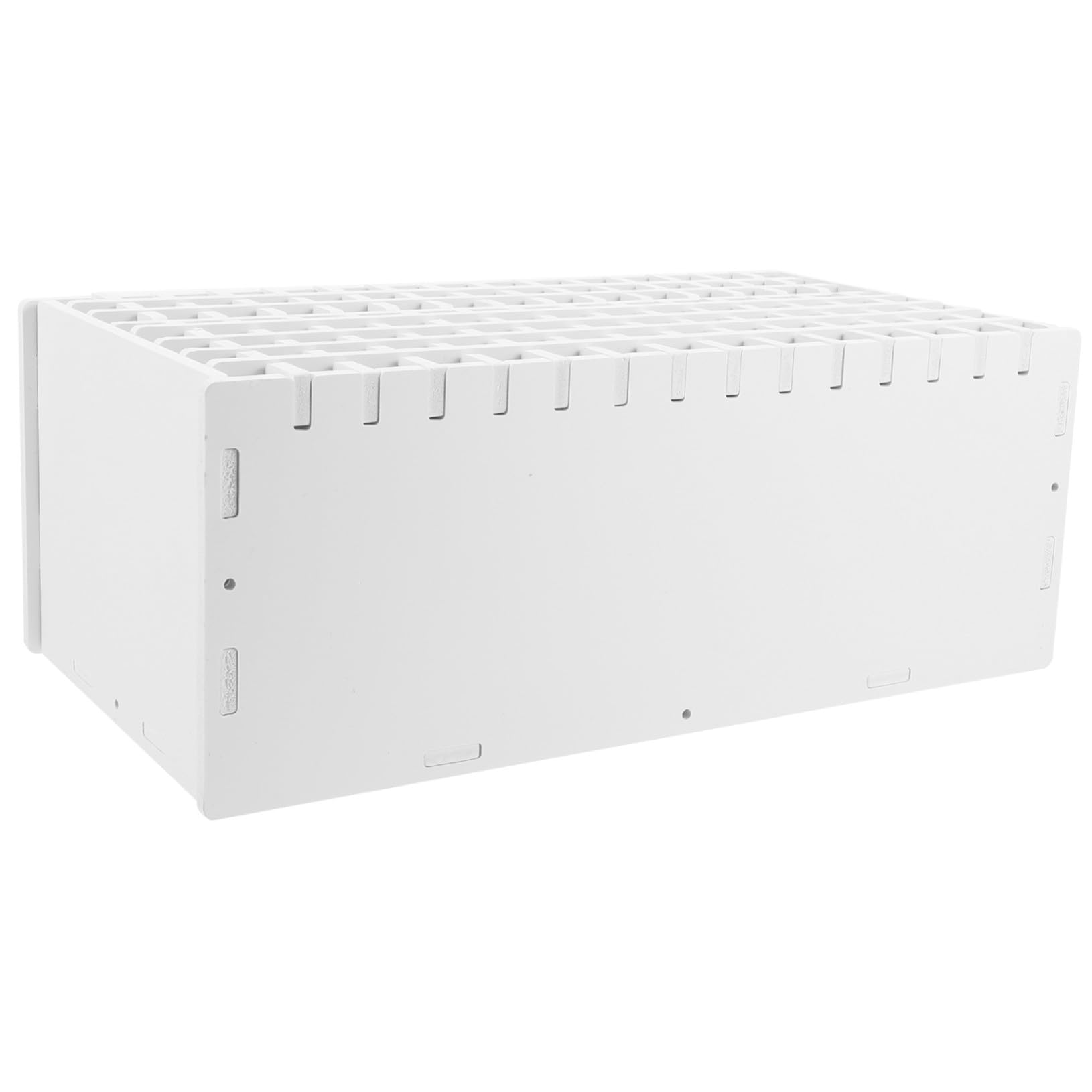 Organizer per Scrivania in Legno Scomparti, Porta Penne Bianco per Ufficio e Scuola, Capacità 120 Penne, Bordi Lisci per Facile Ordinamento e Utilizzo