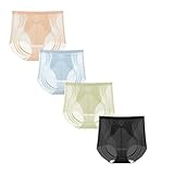 guogaozz slip modellante per il corpo in seta di ghiaccio per sollevamento glutei da donna, pantaloni modellanti in seta di ghiaccio liquida senza cuciture a vita alta (xl,4pcs-y)