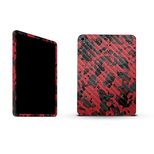 Image of MightySkins Carbon Fiber Skin Compatible with Apple iPad 10.9 inch 10th Gen (2022) Full Wrap Kit - Red Modern Camo | Protective, Durable Textured Carbon Fiber Finish | Easy to Apply | Made in The USA