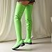Knee High Boots Women Thigh High Over Knee Stretch Fashion Low Chunky Heel Round Toe Zipper Winter Boots Black Red US4.5-14, green, 47