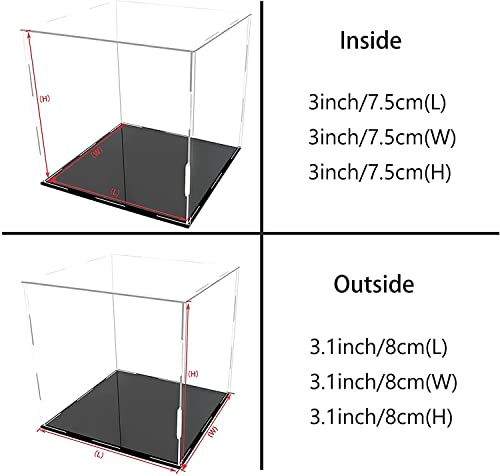 A+ Design Clear Acrylic Display Case Assemble Collectibles Box Alternative Glass Case For Display Action Figures Home Storage & Organizing Toys (3X3X3 Inch; 7.5X7.5X7.5 Cm) #TOP4