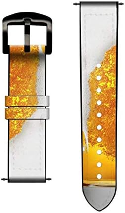 Miniatura 3 de CA0300 Beer Glass Leather & Silicone Smart Watch Band Strap for Samsung Galaxy Watch Watch3, Gear S3 Models Gear S3 Frontier Gear S3 Classic Size