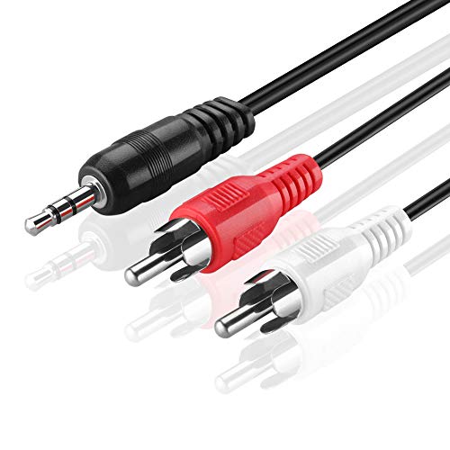 TNP 3.5mm to RCA Audio Cable (10 Feet) Bi-Directional Male to Male Nickel