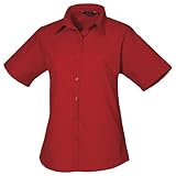 Photo Gallery premier workwear ladies short sleeve poplin blouse, camicia donna, rosso, taglia produttore 20 Photo Gallery premier workwear ladies short sleeve poplin blouse, camicia donna, rosso, taglia produttore 20