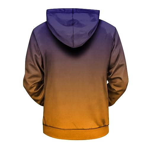 Ymosrh Men's Casual Hoodies, Long Sleeve Gradient Color Pullover Hooded Sweatshirts with Pocket, M-4XL2