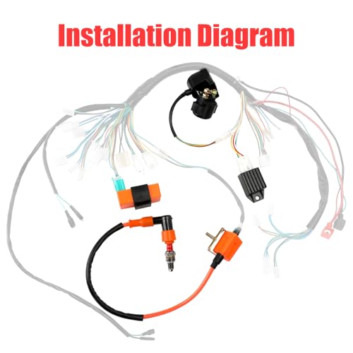 Image of GREHUA Ignition Coil CDI Box Starter Solenoid Relay Voltage Regulator Compatible with Tao tao Coolster 110cc 125cc Chinese ATV Quad 4 Wheeler SSR Lifan Kazuma 4 Stroke Go Kart Dirt Bike Parts (Orange)