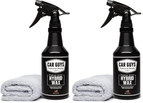 Image of CAR GUYS Hybrid Spray Wax, Advanced Car Wax, Long Lasting and Easy To Use | Safe on All Surfaces | 18 Oz Kit with Towel (Pack of 2)