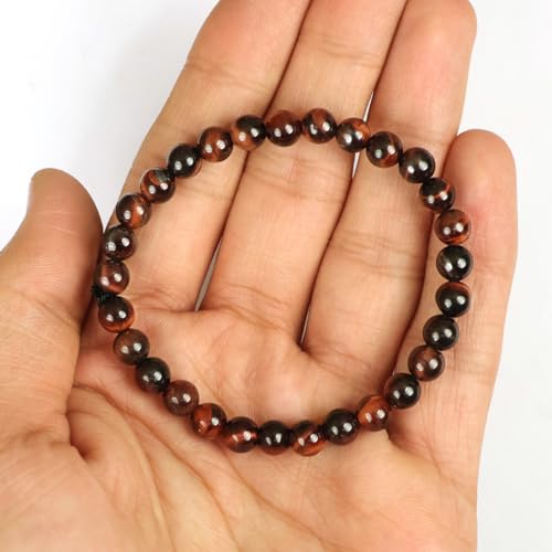 Image of Reiki Crystal Products Natural Crystal Stone Bracelet 6 mm Round Beads for Men & Women | Gemstone Jewellery Bracelet | Reiki Charged | Multiple Stone Variants Available