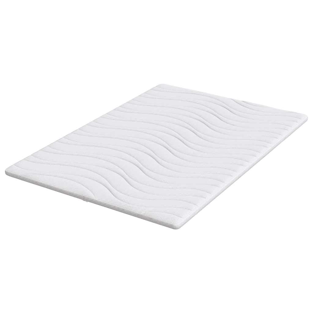Cubrecolchón blanco tejido de punto 140 x 190 cm con relleno de espuma de látex, ergonómico, transpirable y suave, protector de colchón antideslizante para cama con somier, alivia la