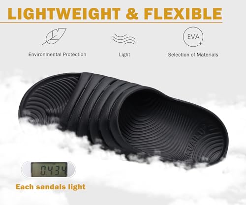 Image of KuaiLu Womens Recovery Sandals With Comfortable Plantar Fasciitis Support,Ladies Orthotic Open Toe Sport Slides Thick Cushion Reduces Stress on Feet,Joints & Back Post-Exercise