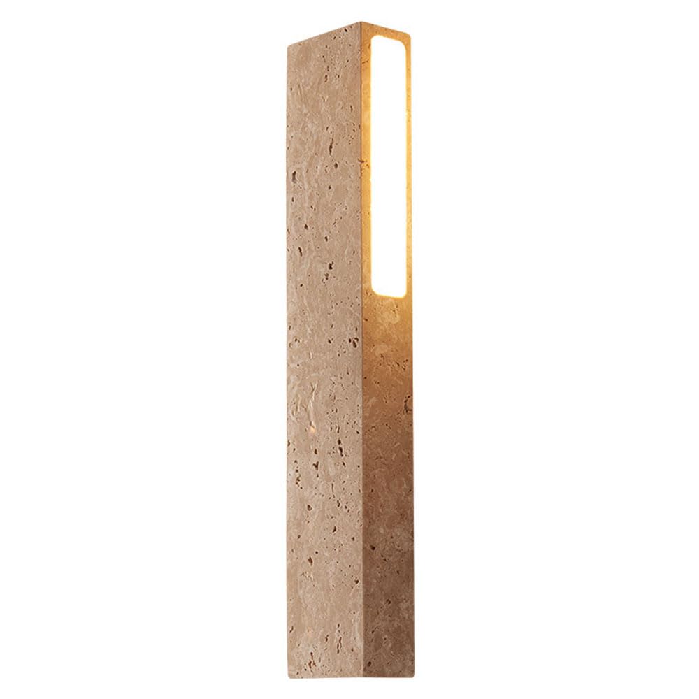 GUOGUOSM 18.1in Yellow Travertine Wall Sconce, Modern Minimalist Style Wall Lamp, Creative Rectangular Wall Light, Bedroom Dressing Table Corridor Decorative Lighting Fixtures