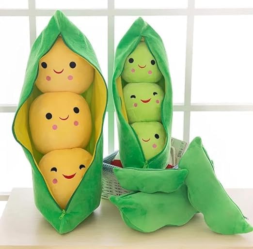 Image of Stuffed Animal Cute Plush Toy - Hugging Plush Squishy Pillow Toy Gifts (Pea Shaped Stuffed Toy)